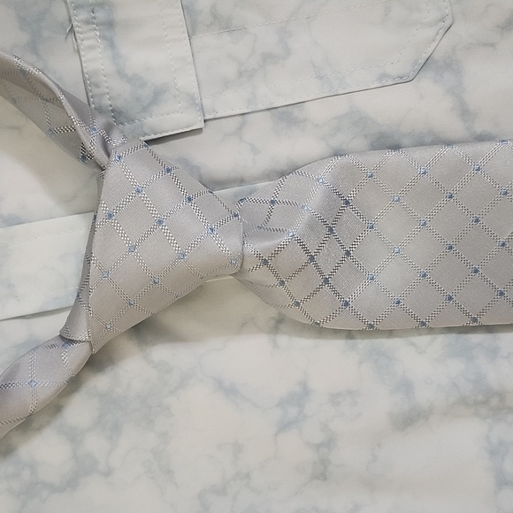 Antonia Collection Vintage Silk Tie with Checkerboard Detail - Picture 1 of 5